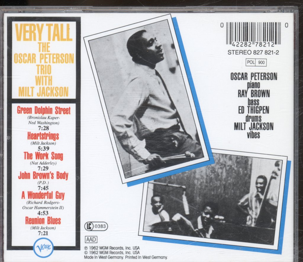 Oscar Peterson Trio With Milt Jackson - Very Tall - Cd