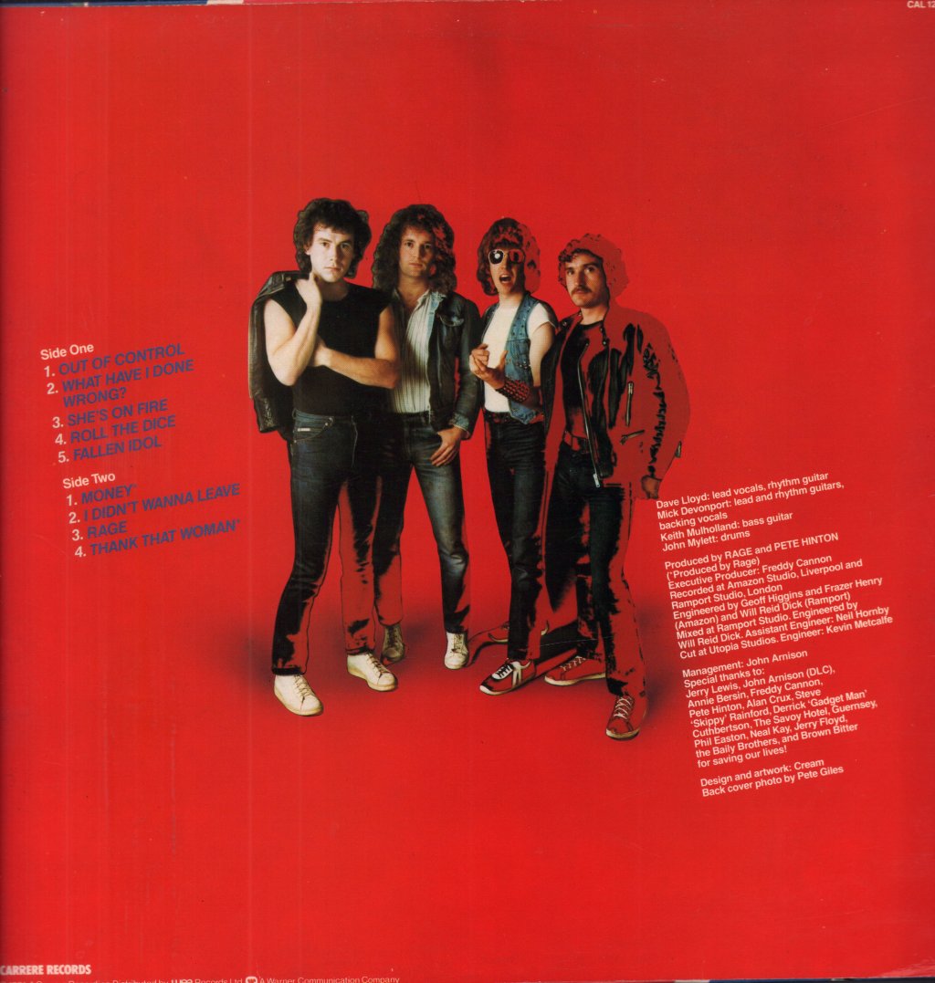 Rage (Nwobhm Group) - Out Of Control - Lp