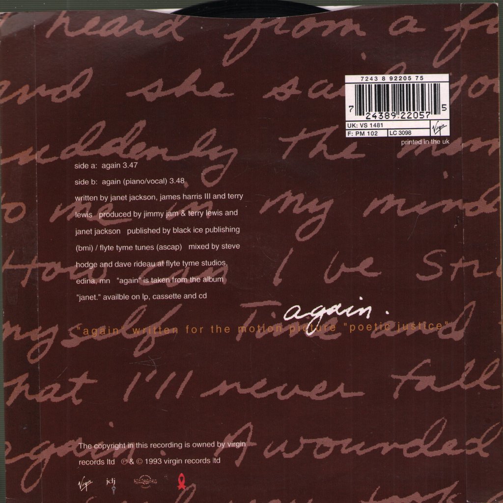 Janet Jackson - Again - 7 Inch