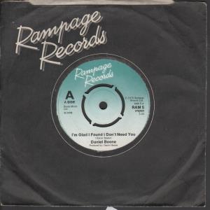Daniel Boone - I'm Glad I Found I Don't Need You - 7 Inch