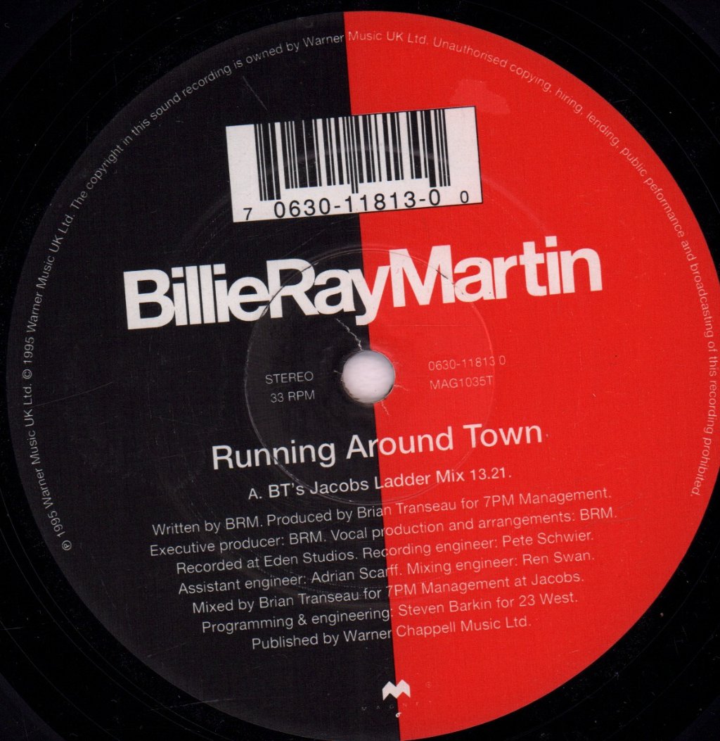 Billie Ray Martin - Running Around Town - 12 Inch