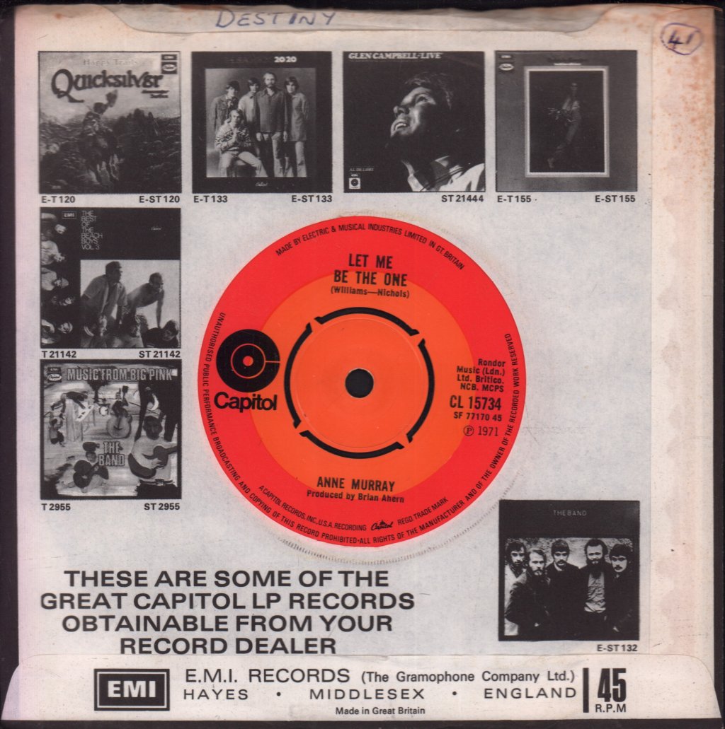 Anne Murray - Destiny - 7 Inch