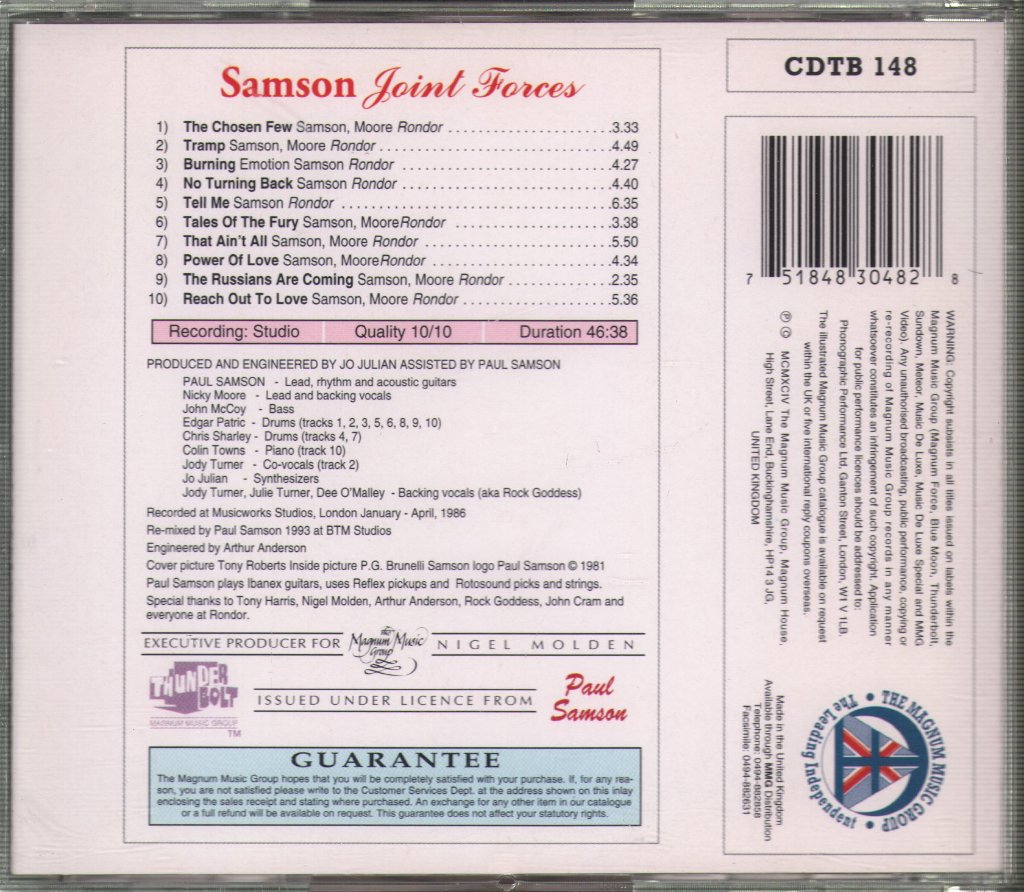 Samson (Nwobhm/Metal Group) - Joint Forces - Cd