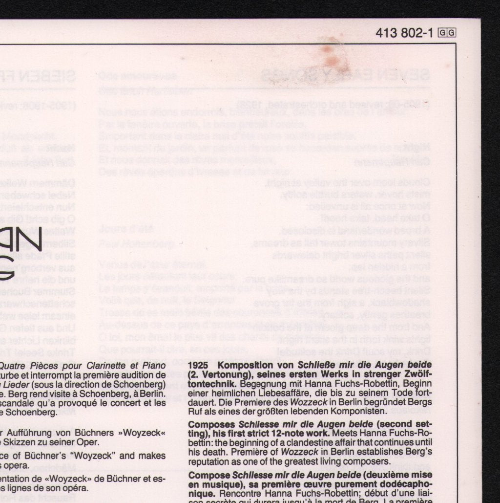 Margaret Marshall / Kari Lovaas / Dietrich Fischer-Dieskau / Geoffrey Parsons - Alban Berg - Lieder - Lp