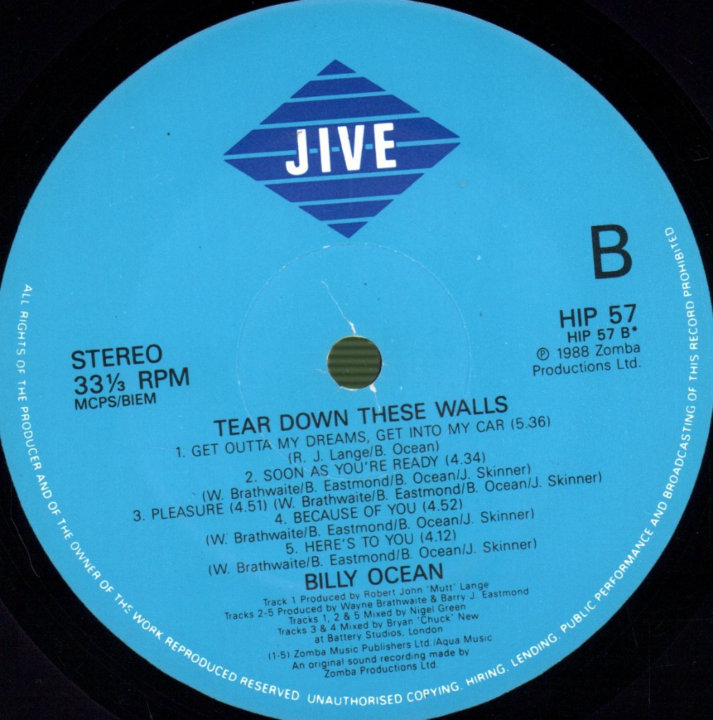 Billy Ocean - Tear Down These Walls - Lp