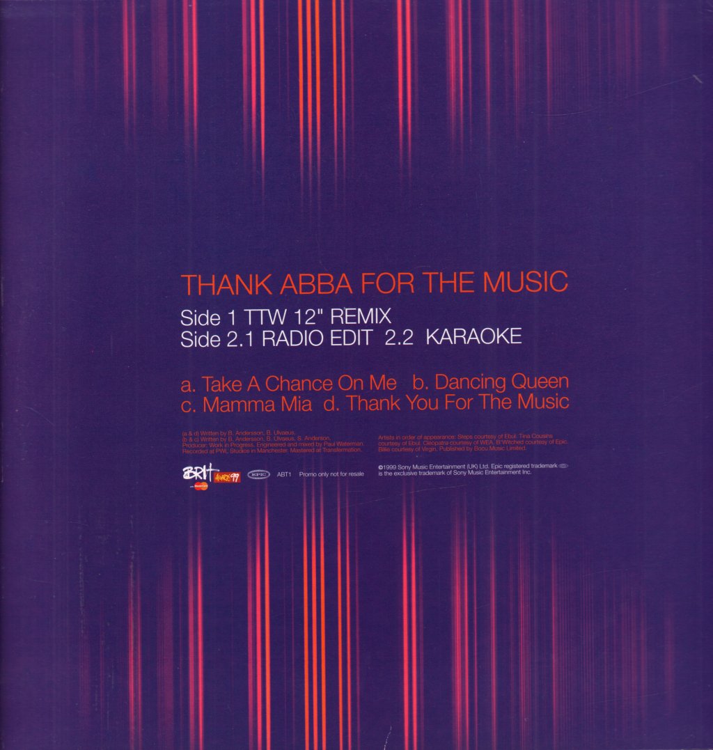 Supertroupers - Thank Abba For The Music - 12 Inch