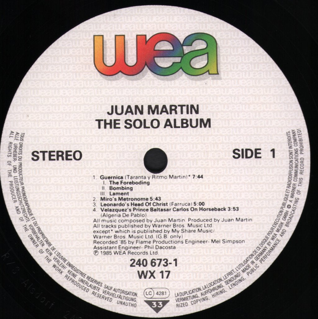 Juan Martin - Solo Album - Lp