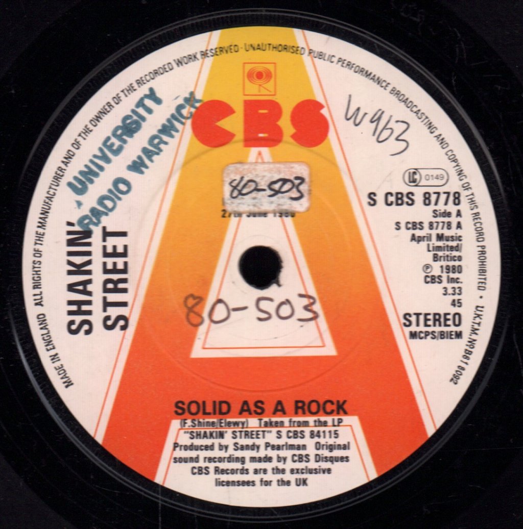 Shakin' Street - Solid As A Rock - 7 Inch