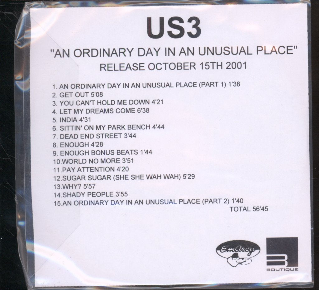 Us3 - An Ordinary Day In An Unusual Place - Cdr