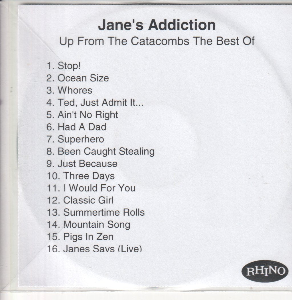 Janes Addiction - Up From The Catacombs: The Best Of - Cdr