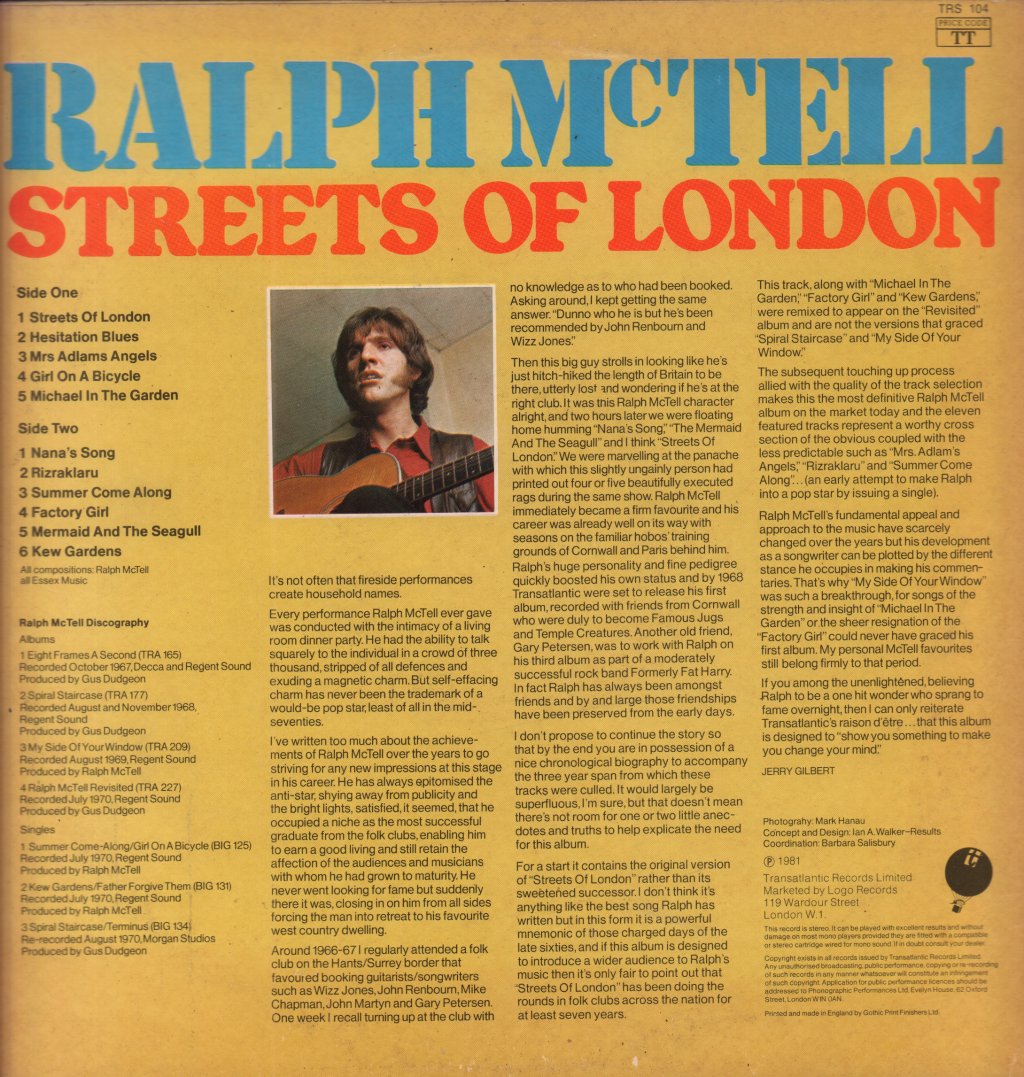 Ralph McTell - Streets Of London - Lp