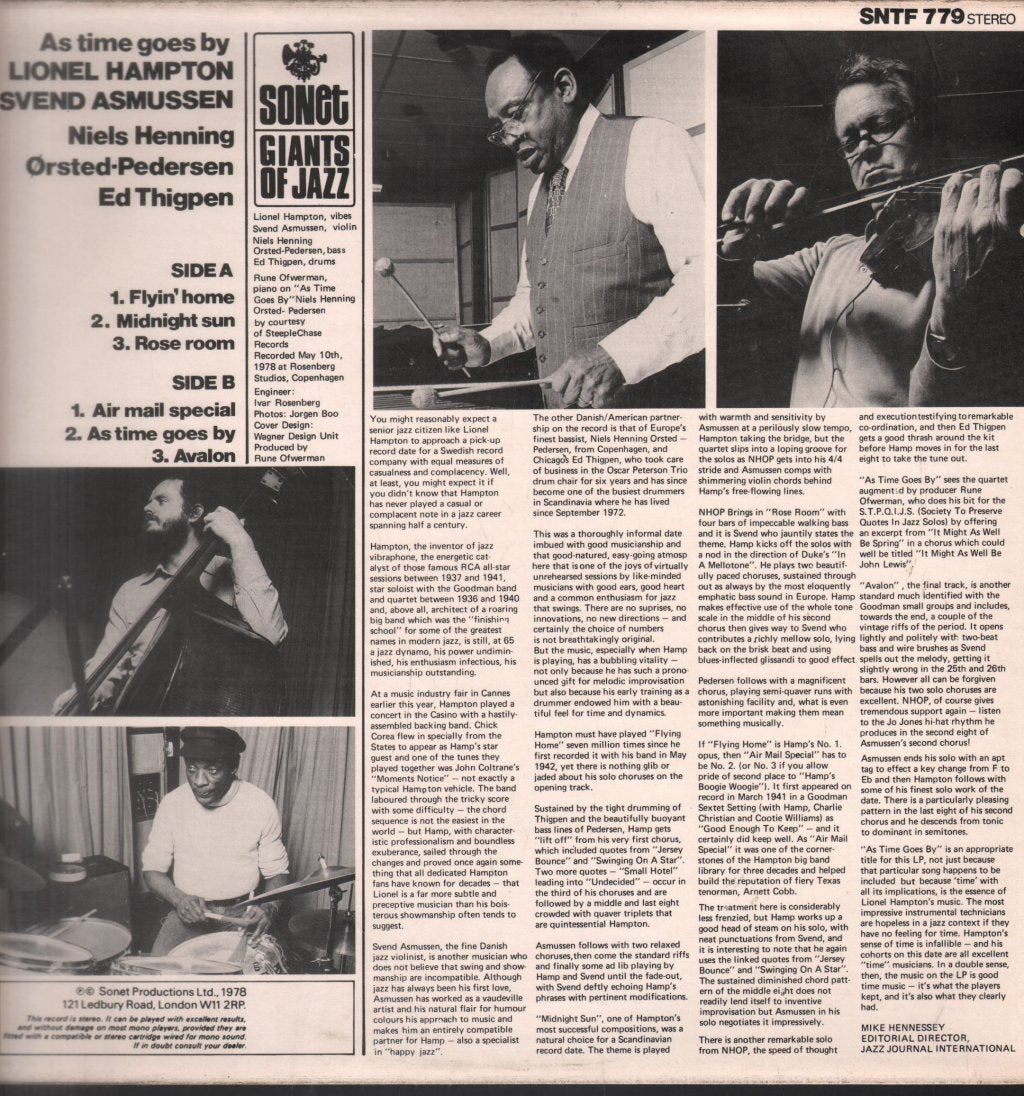 Lionel Hampton And Svend Asmussen - As Time Goes By - Lp