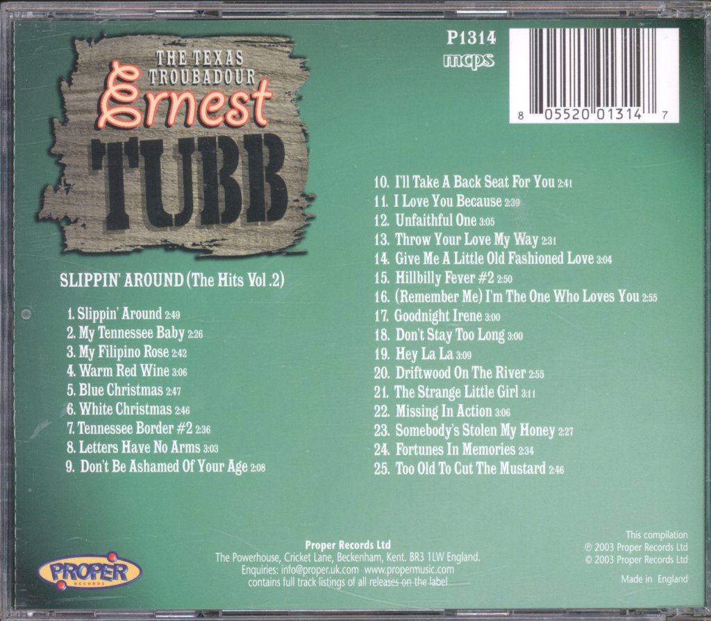 Ernest Tubb - Slippin' Around (The Hits Vol. 2) - Cd