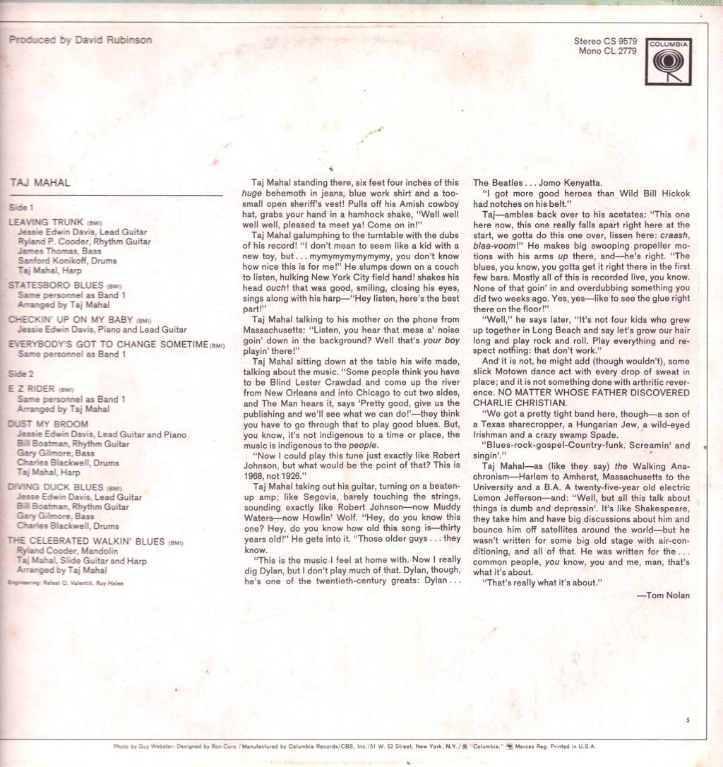 Taj Mahal - Taj Mahal - Lp