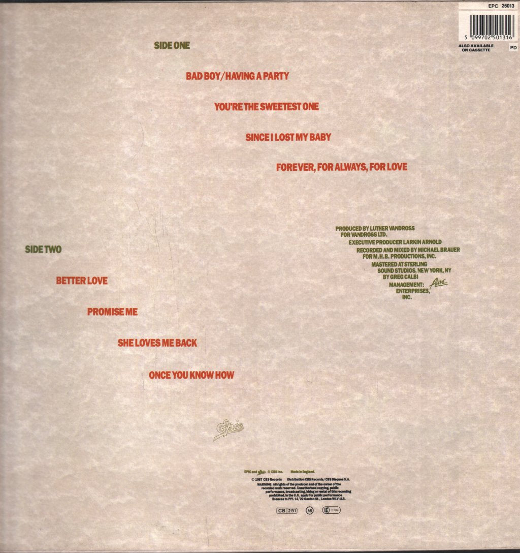 Luther Vandross - Forever, For Always, For Love - Lp