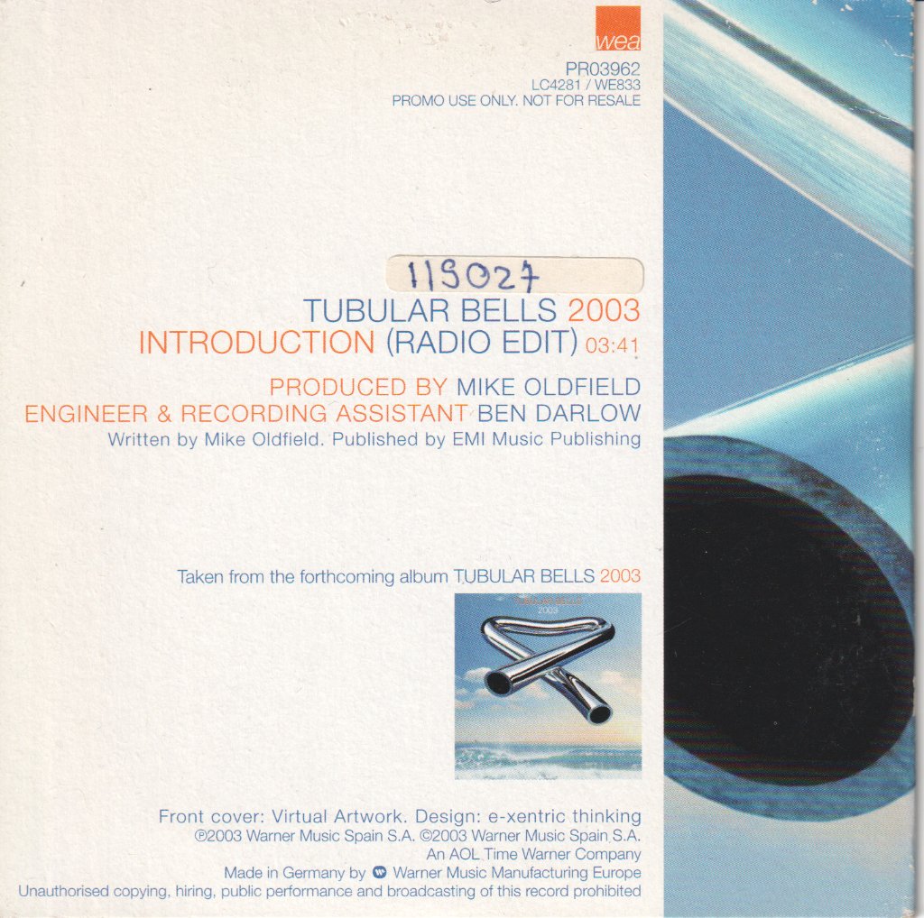 Mike Oldfield - Tubular Bells 2003 Introduction - Cd