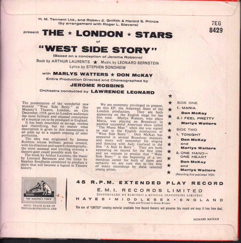 Don Mckay And Marlys Watters - West Side Story - 7 Inch
