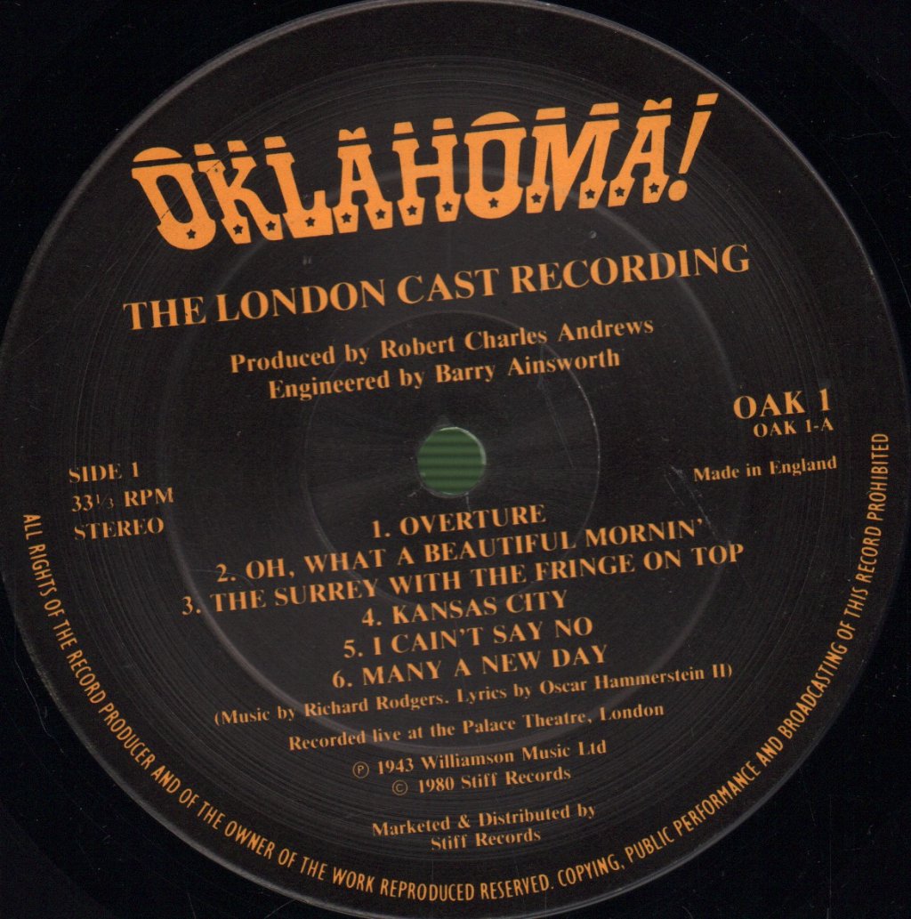 Rodgers And Hammerstein - Oklahoma - Live At The Palace (London Cast Recording) - Lp