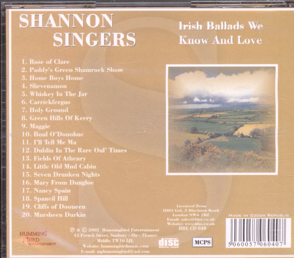 Shannon Singers - Irish Ballads We Know And Love - Cd