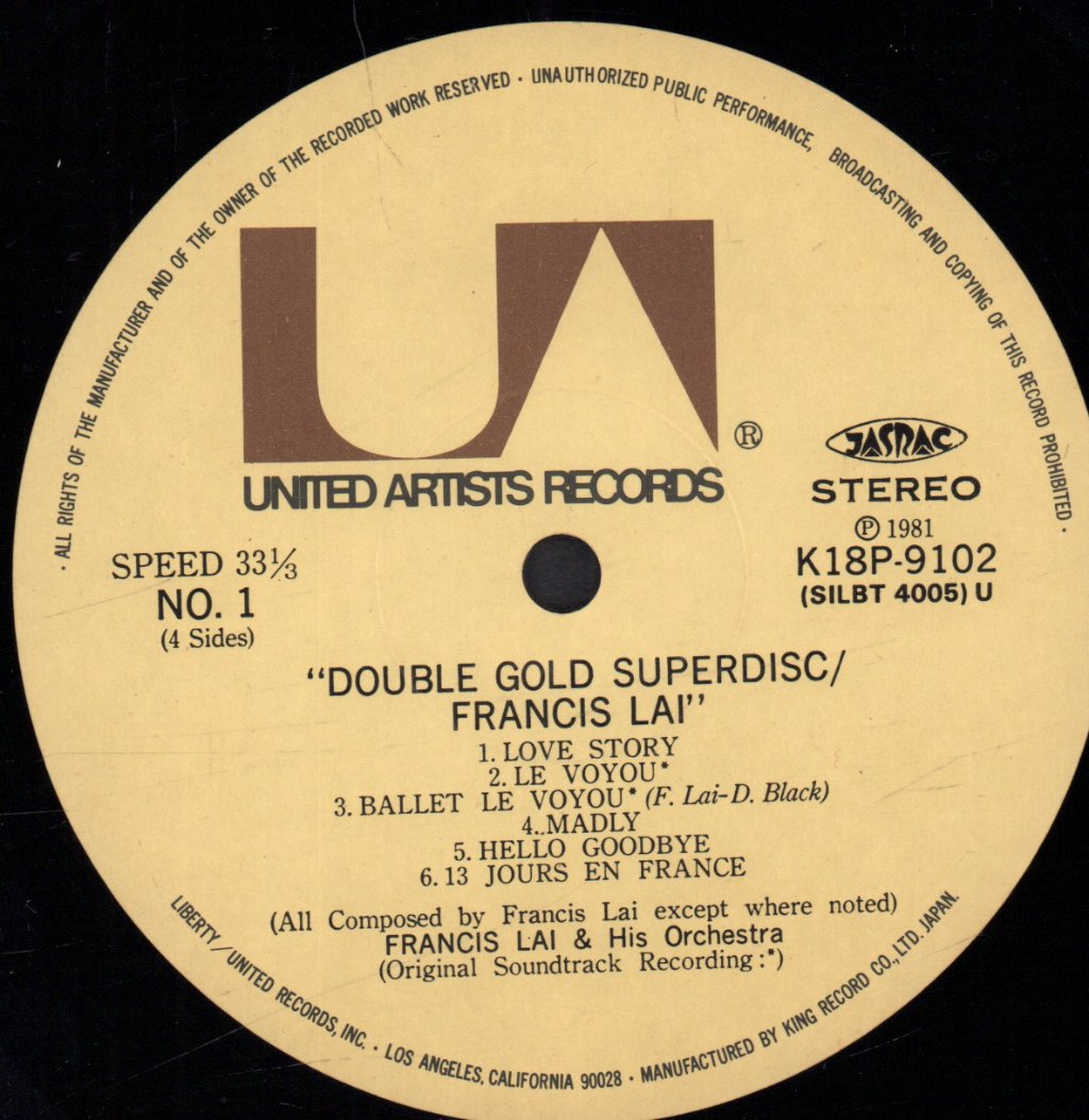 Francis Lai - double gold superdisc - Double Lp