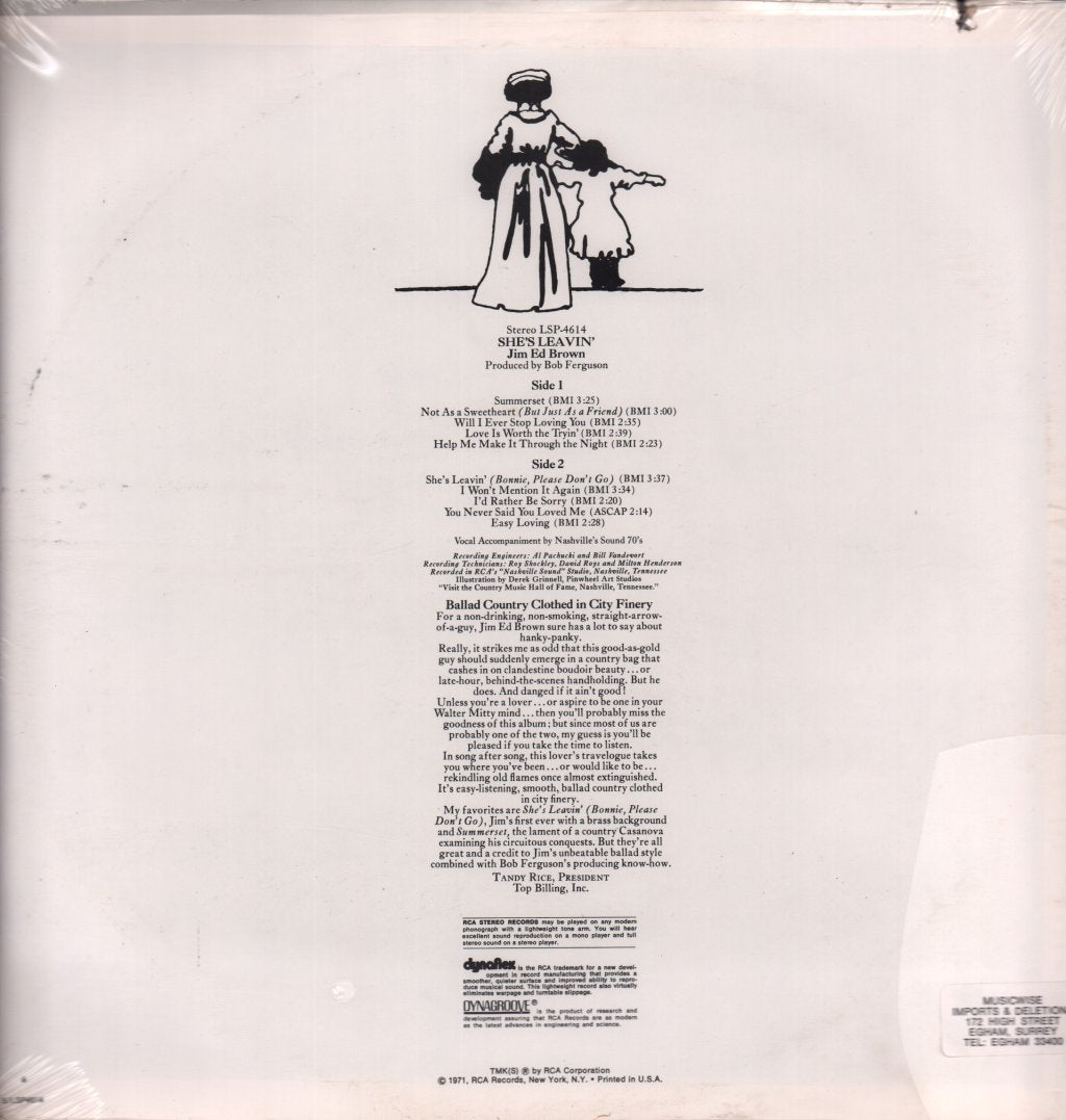 Jim Ed Brown - She's Leavin' - Lp