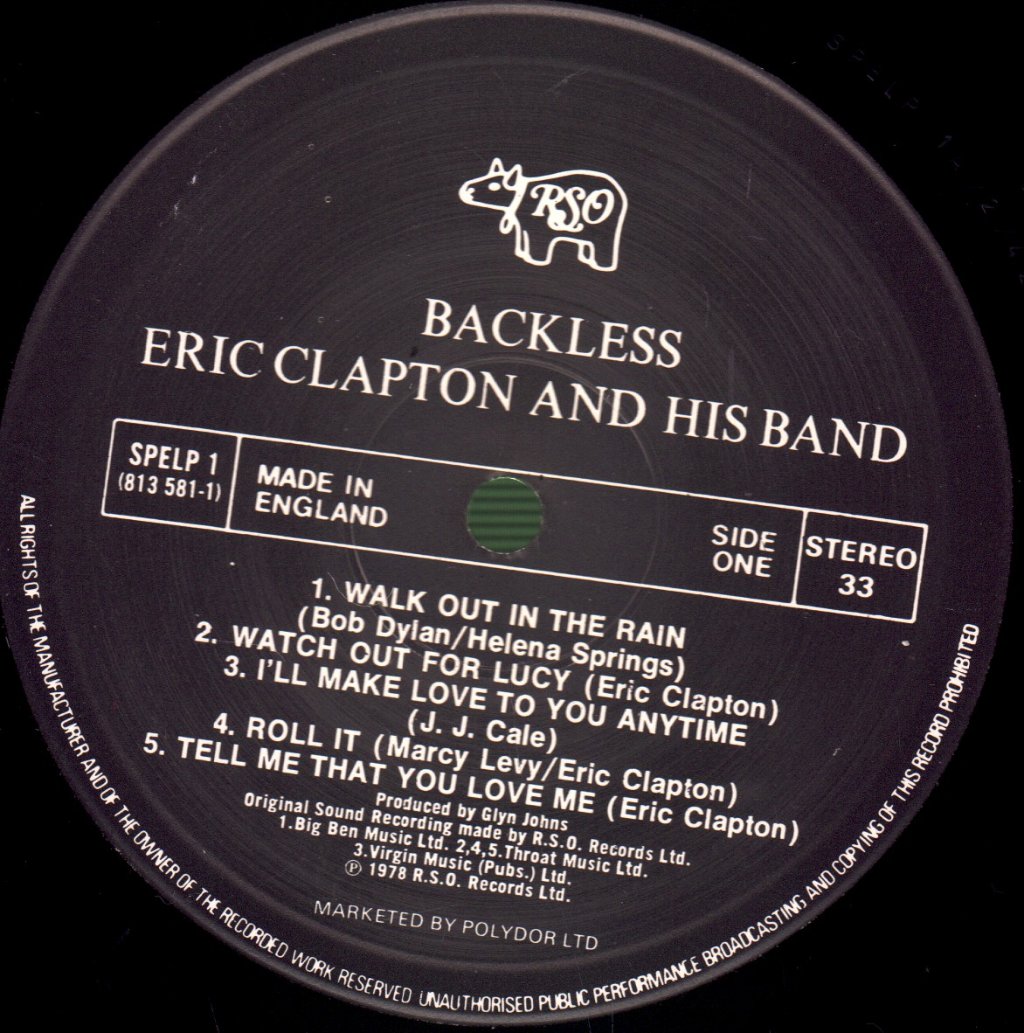 Eric Clapton - Backless - Lp
