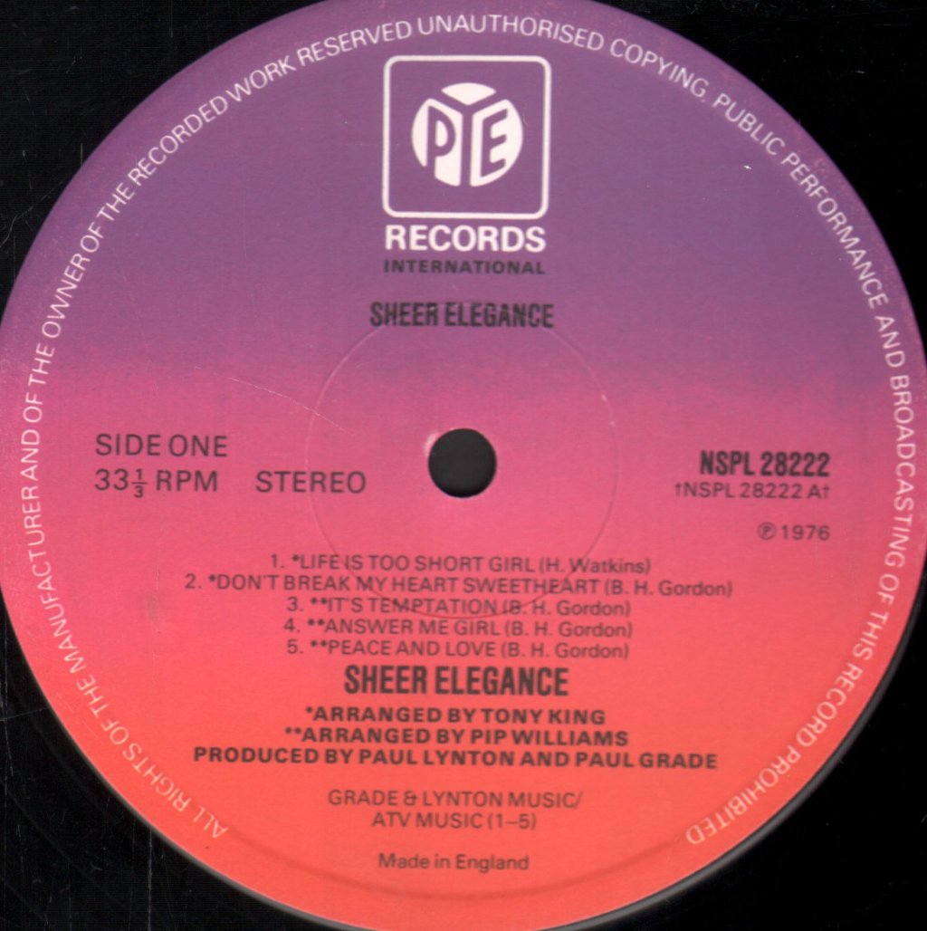 Sheer Elegance - Sheer Elegance - Lp