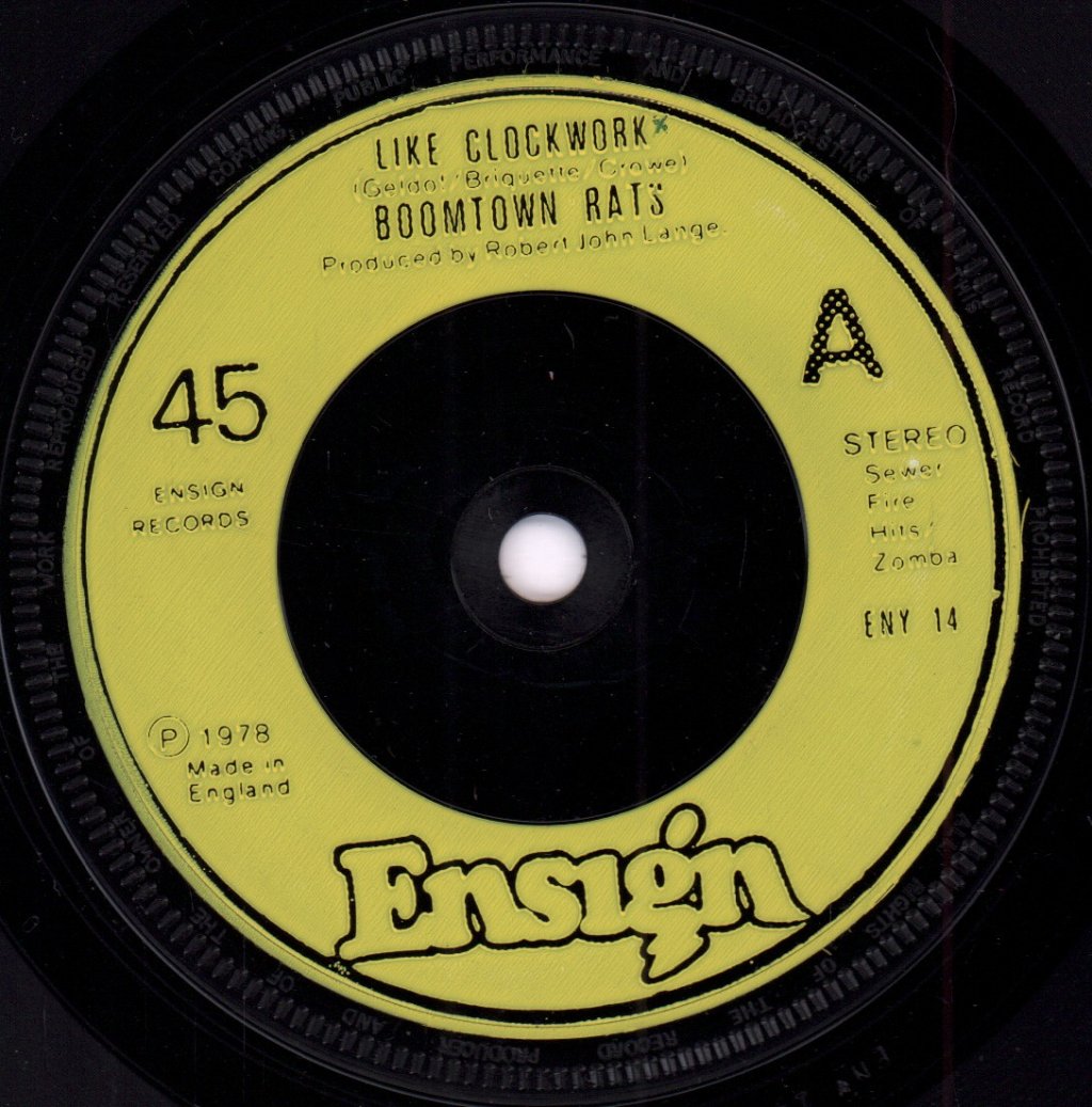 Boomtown Rats - Like Clockwork - 7 Inch