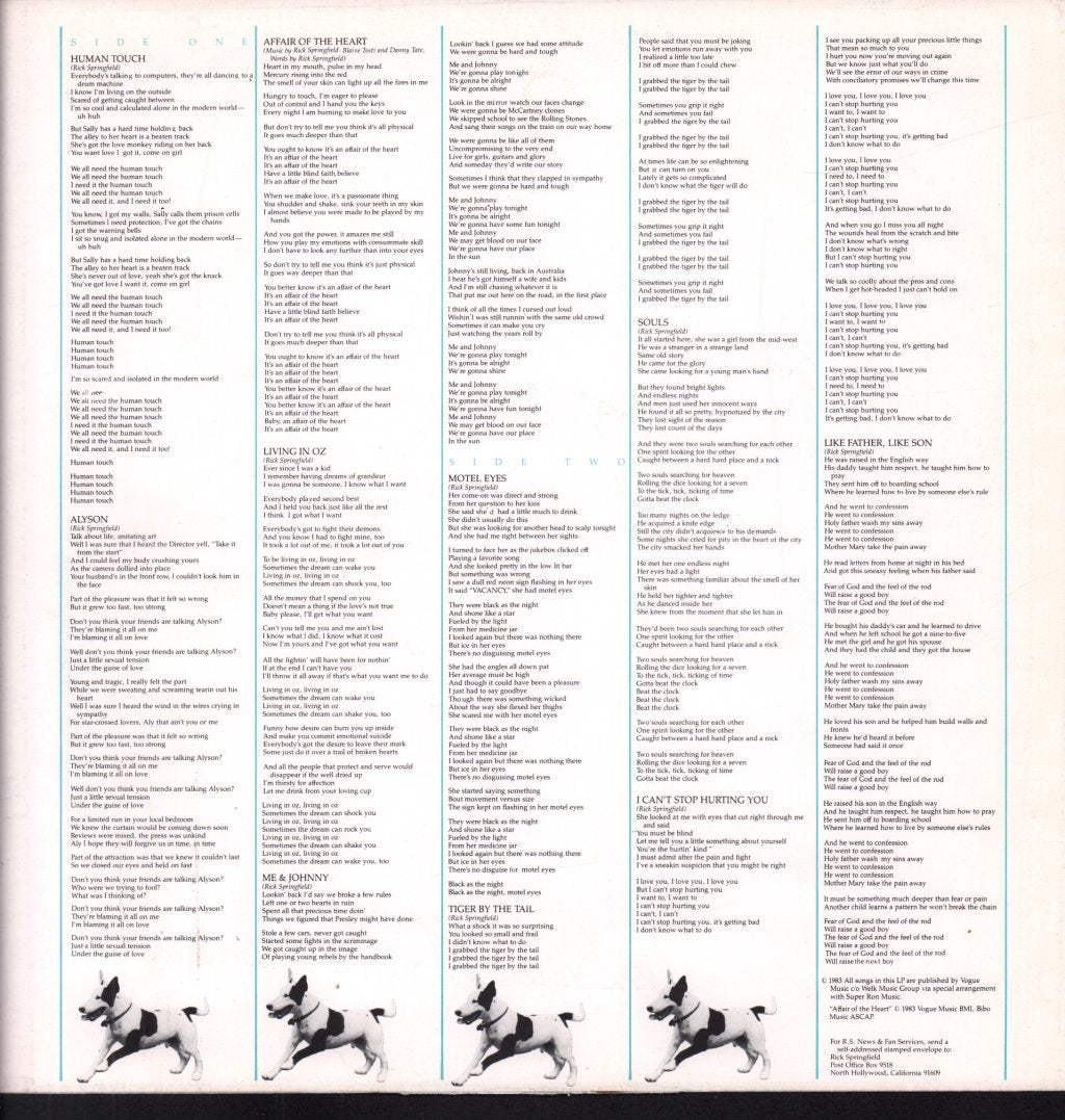 Rick Springfield - Living In Oz - Lp