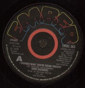 Nikki Richards - I Wonder What You're Doing Tonight - 7 Inch