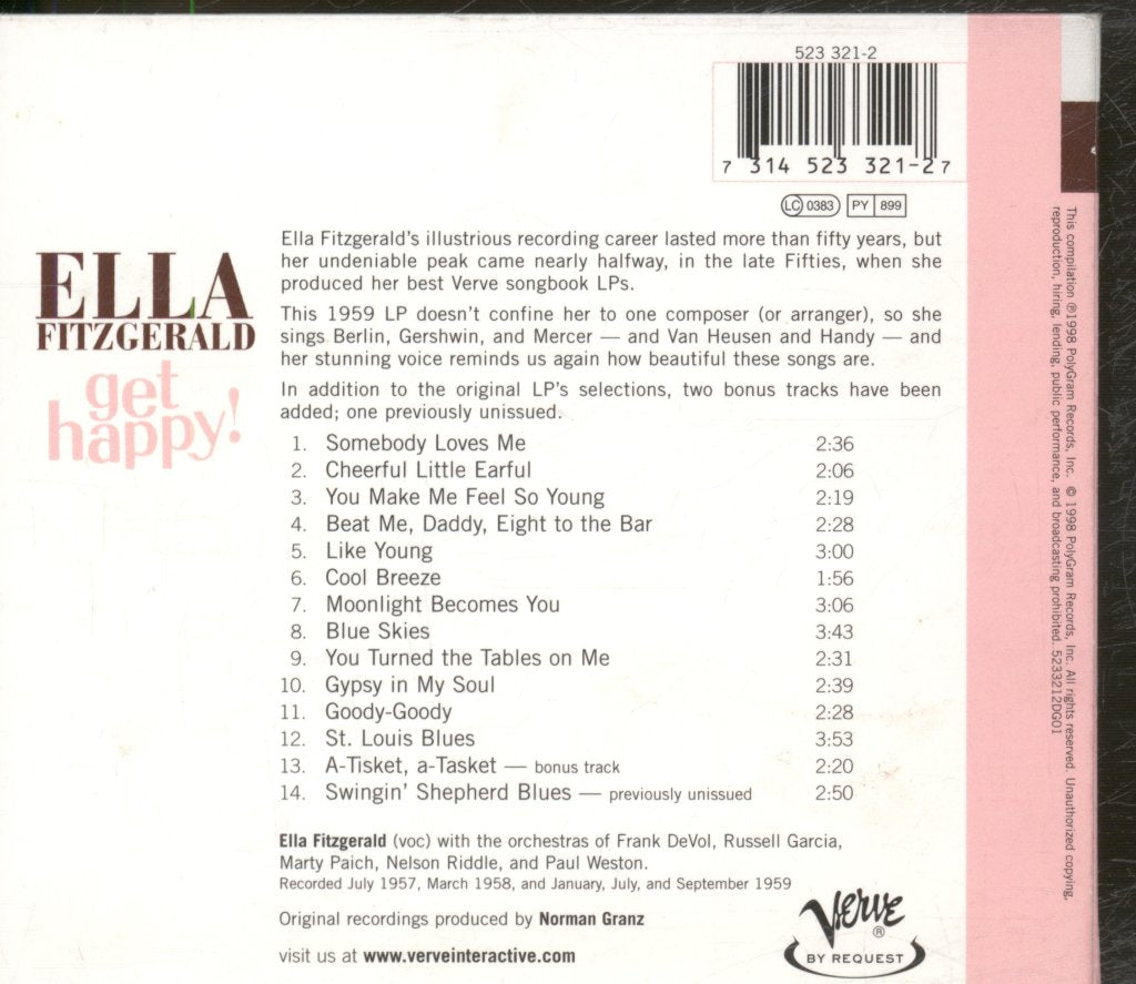 Ella Fitzgerald - Get Happy - Cd