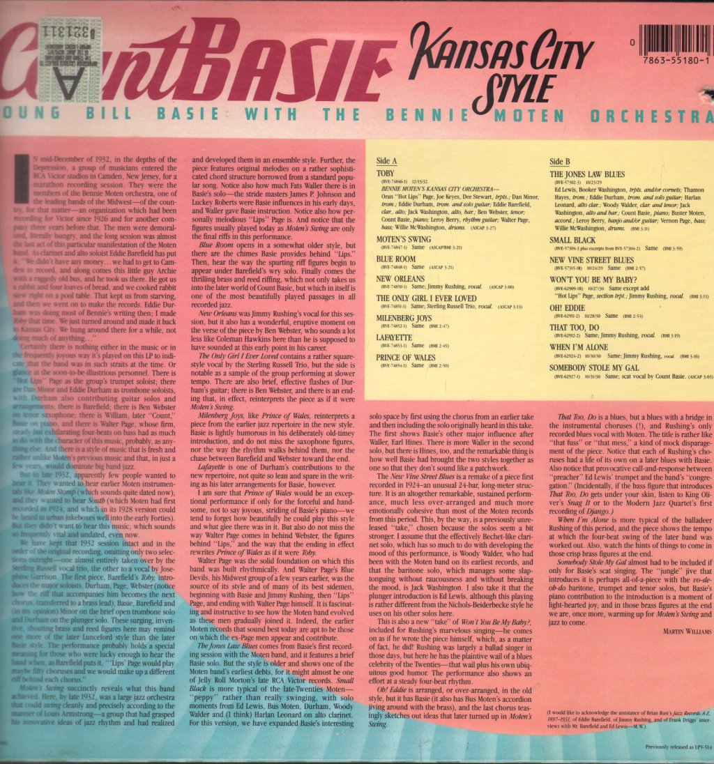 Count Basie - Kansas City Style - Lp