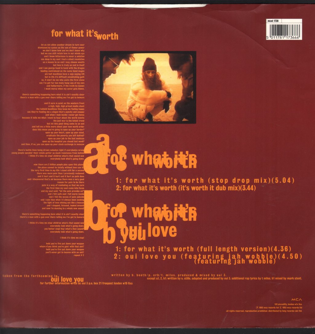 Oui 3 - For What It's Worth - 12 Inch