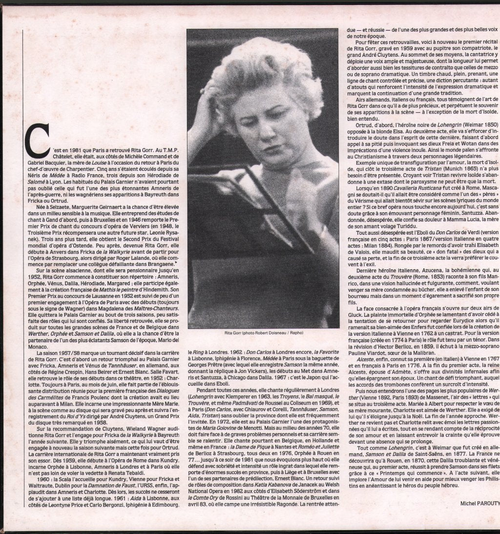 Rita Gorr / Orchestre Du Theatre National De L'Opera / Andre Cluytens - Grands Airs Lyriques - Lp