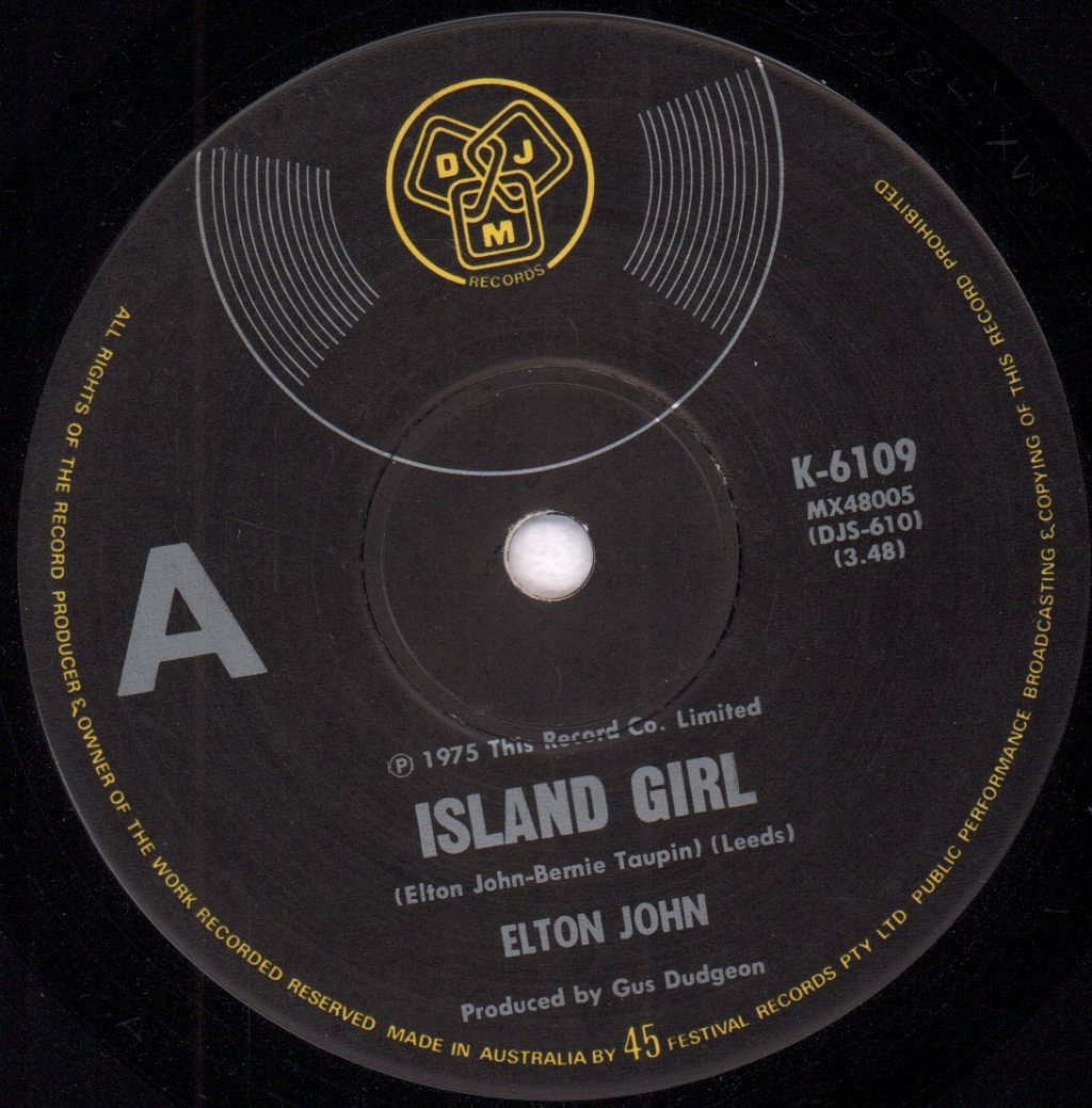 Elton John - Island Girl - 7 Inch