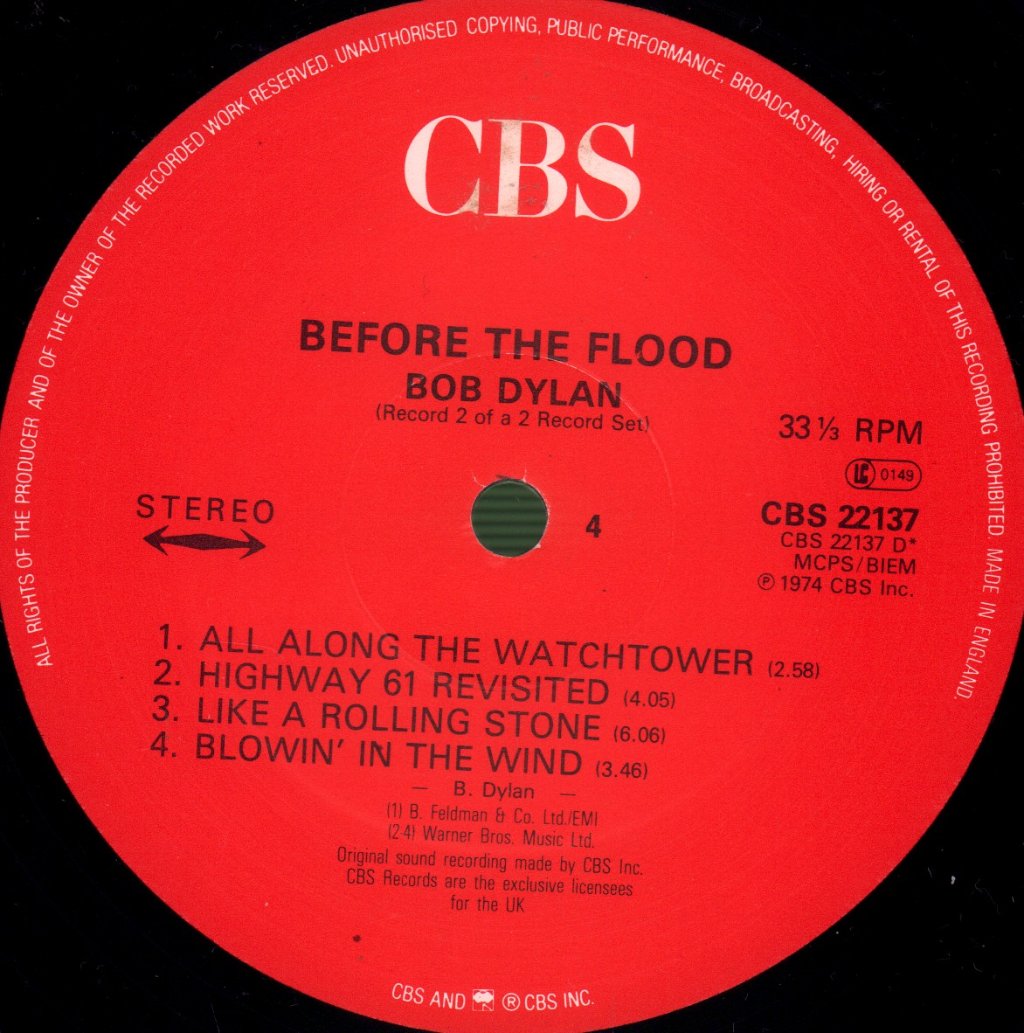 Bob Dylan and The Band - Before The Flood - Double Lp