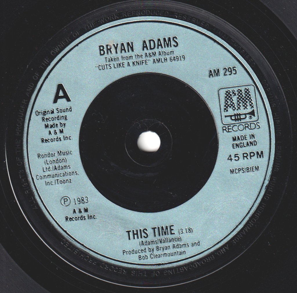 Bryan Adams - This Time - 7 Inch