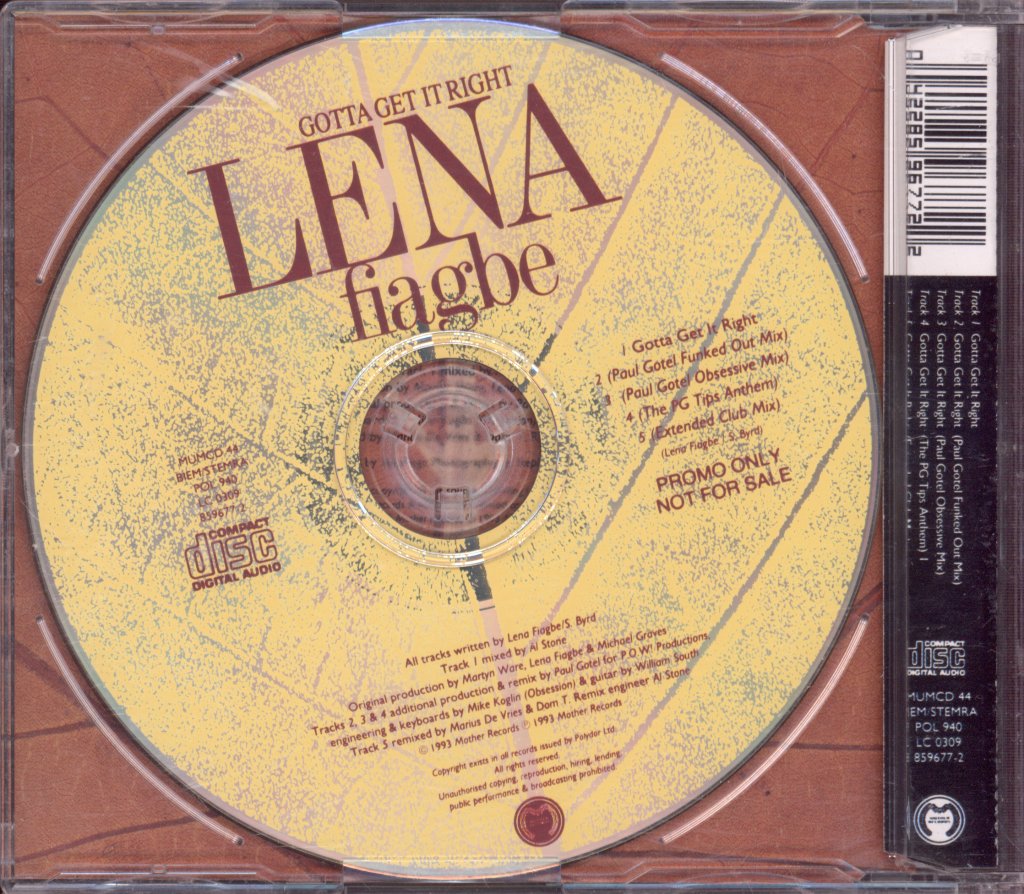 Lena Fiagbe - Gotta Get It Right - Cd