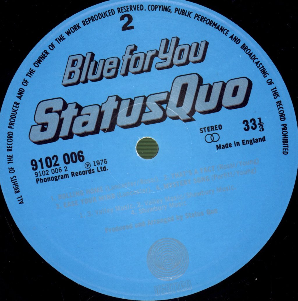 Status Quo - Blue For You - Lp