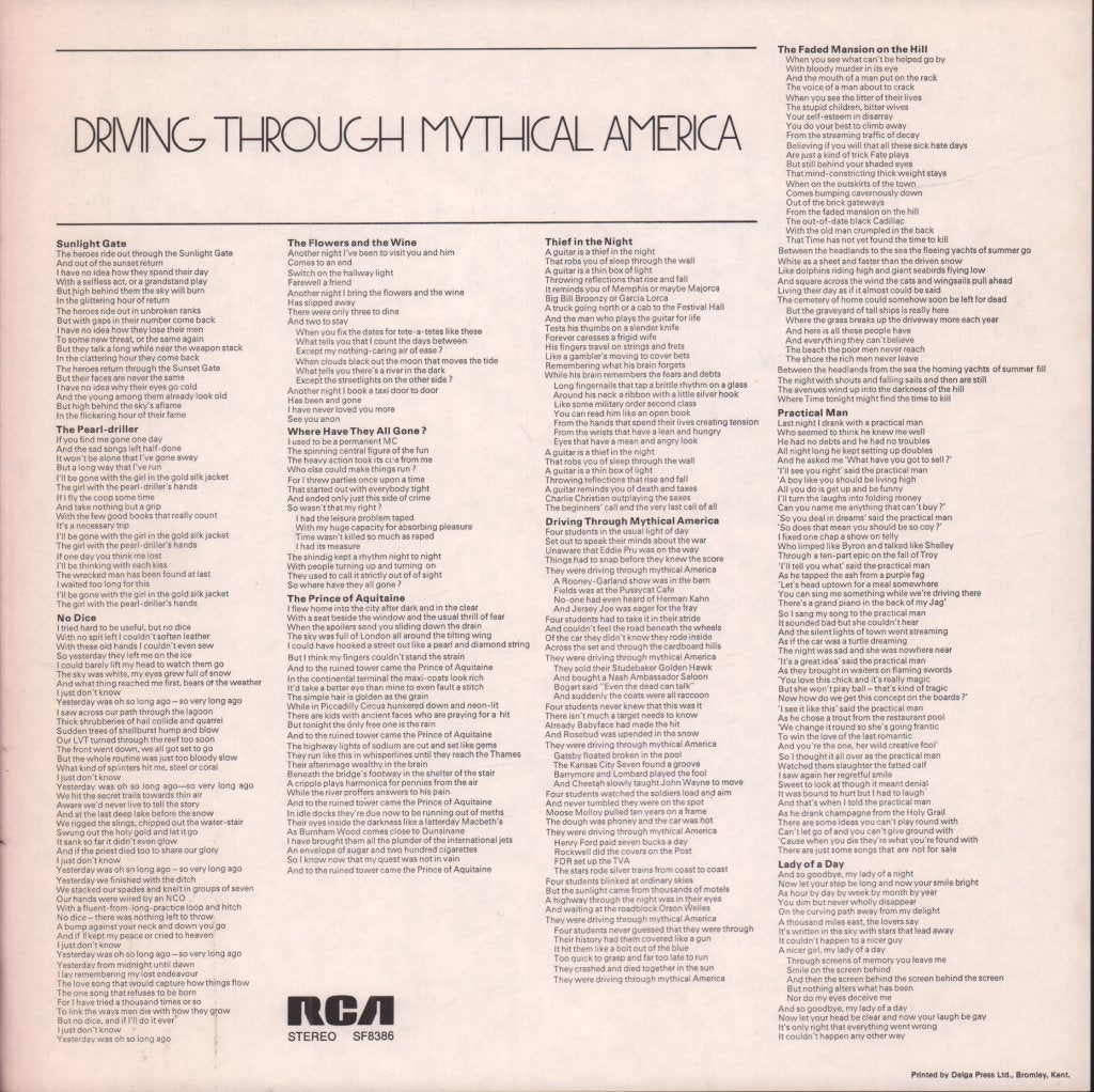 Pete Atkin - Driving Through Mythical America - Lp