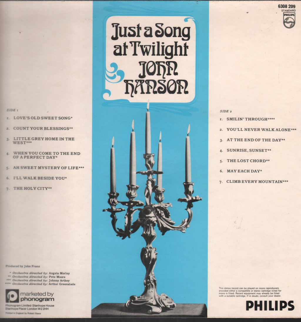 John Hanson - Just A Song At Twilight - Lp
