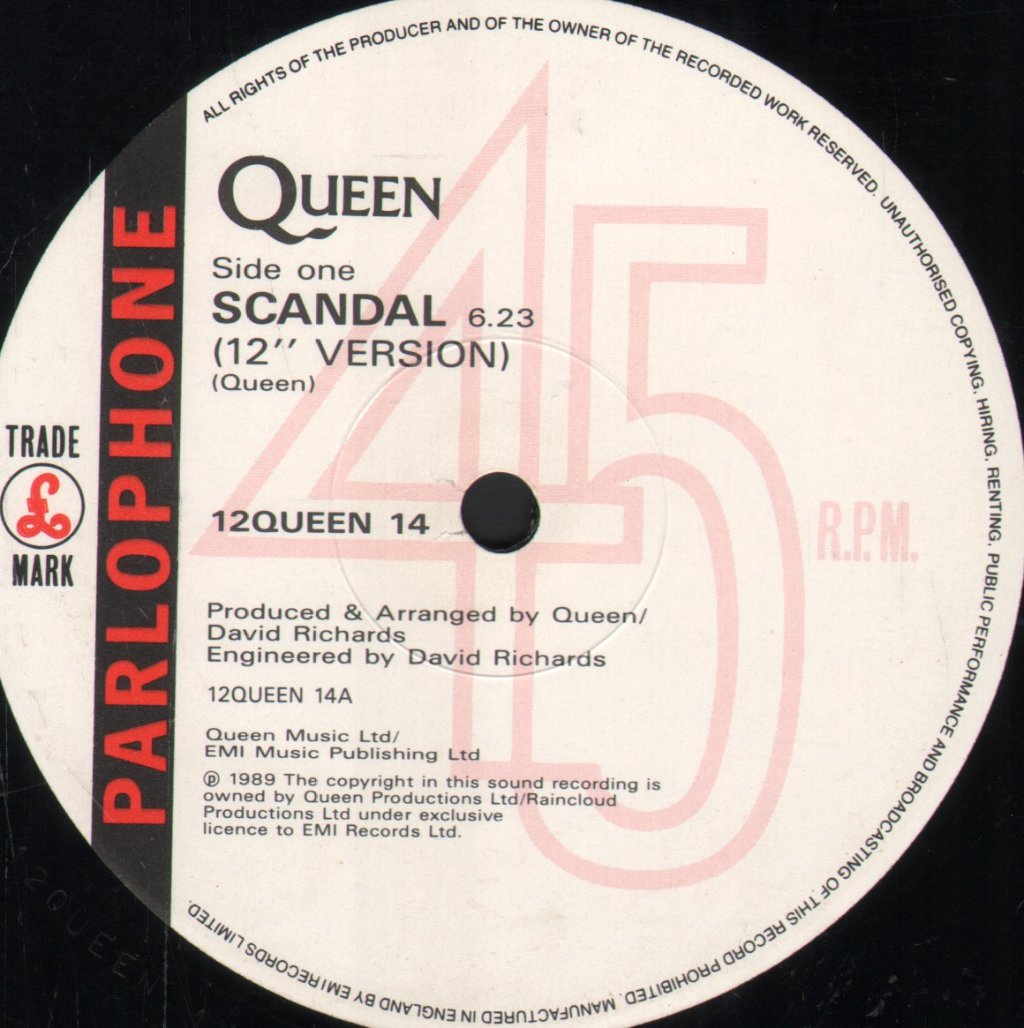Queen - Scandal - 12 Inch