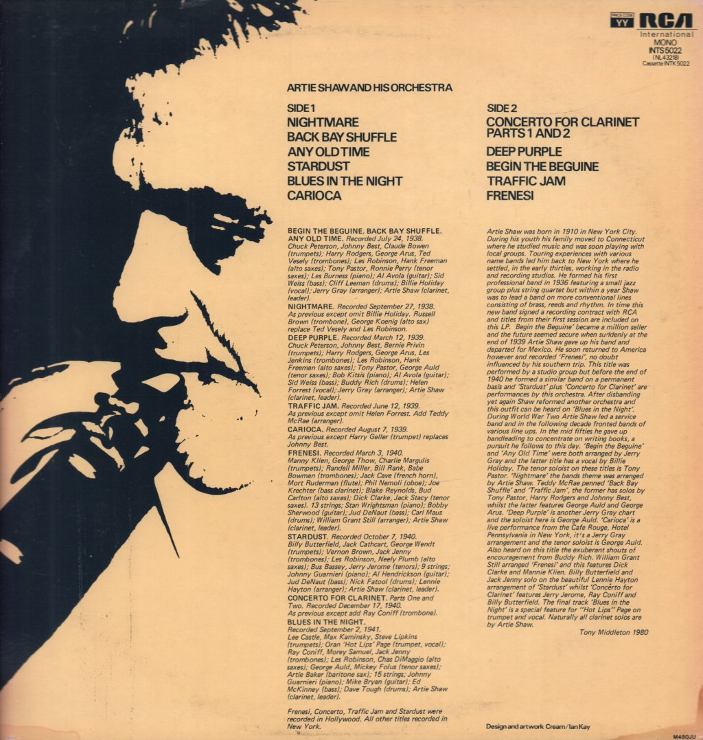 Artie Shaw - Concerto For Clarinet - Lp
