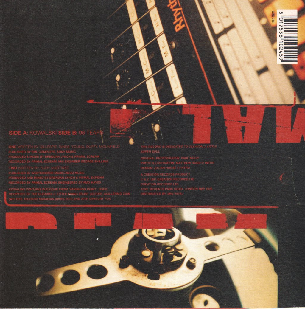 Primal Scream (Scottish Group) - Kowalski - 7 Inch