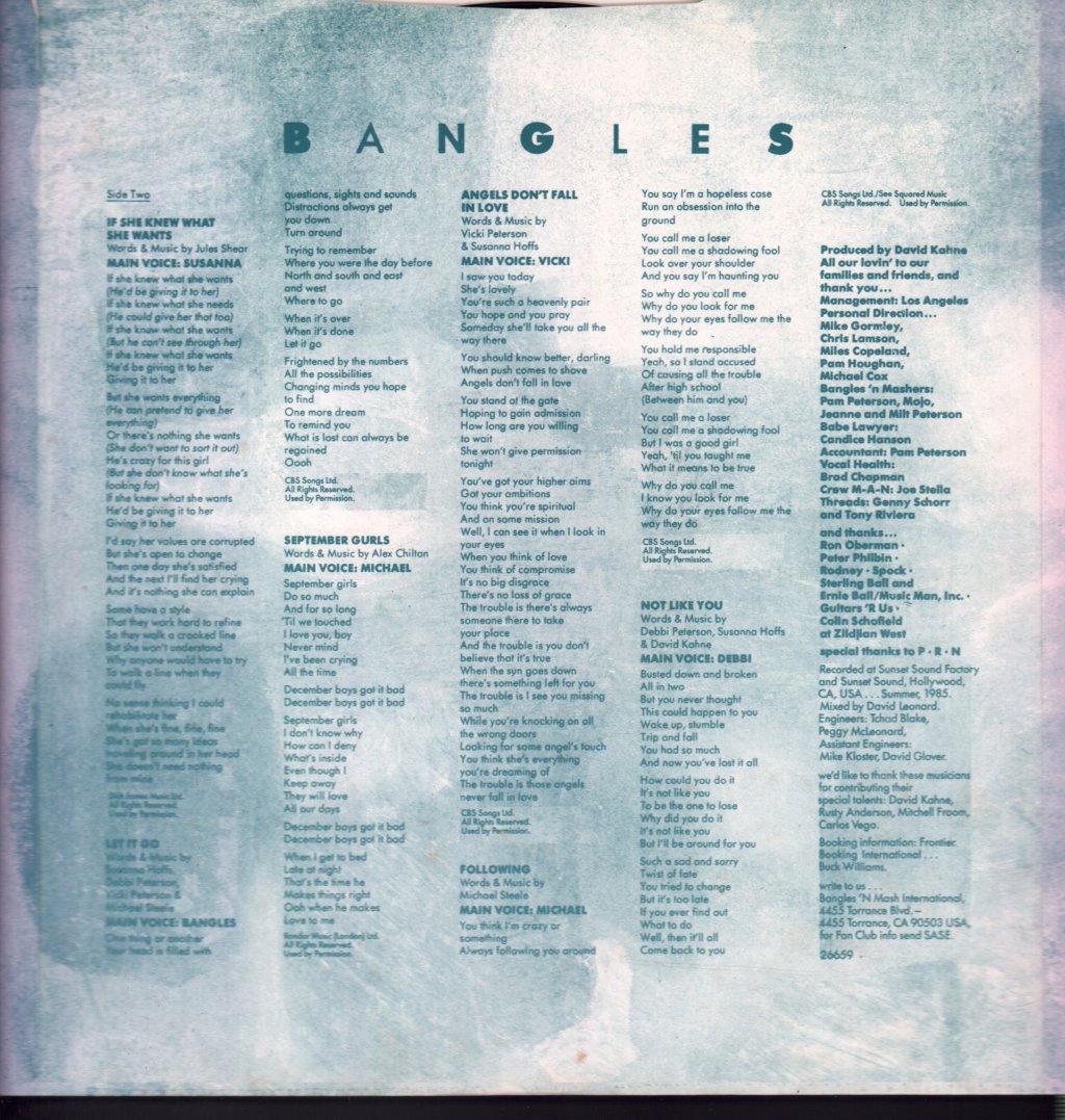 Bangles - Different Light - Lp