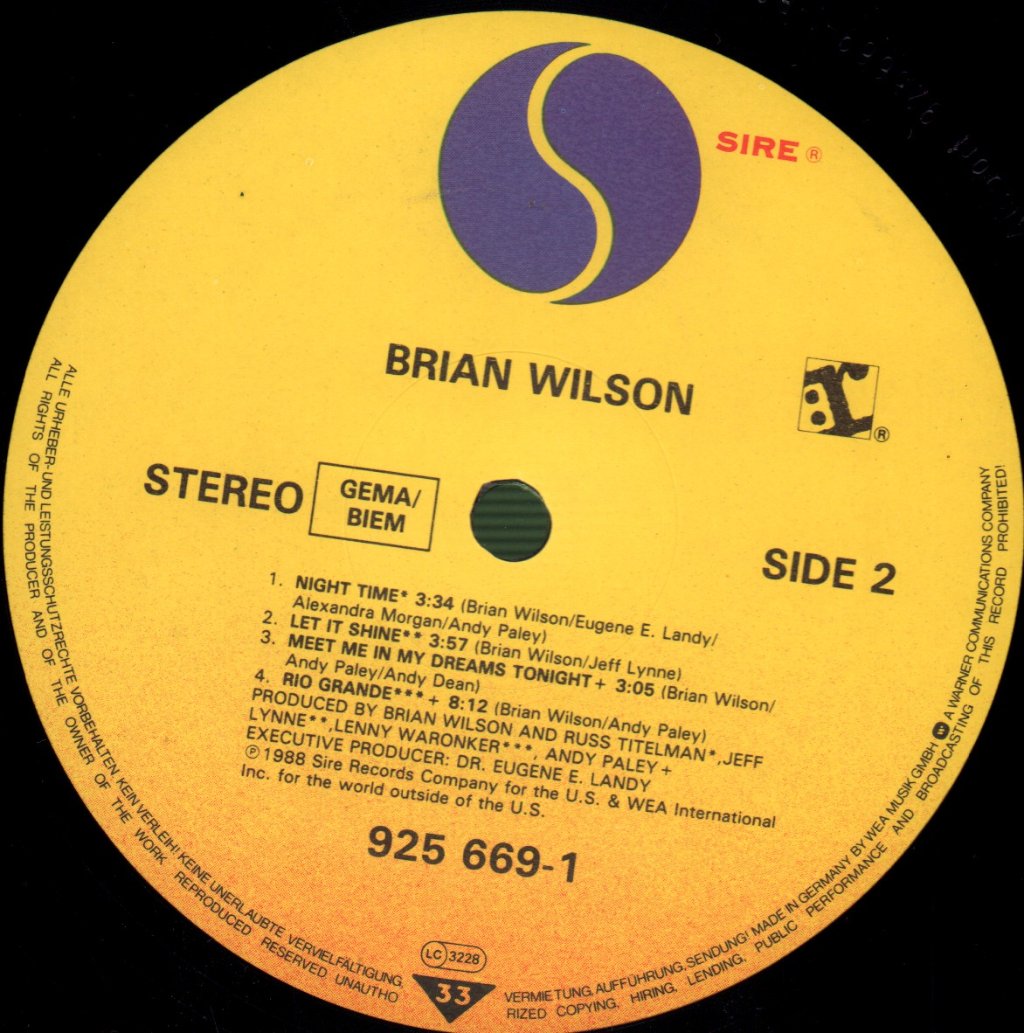 Brian Wilson (Beach Boys) - Brian Wilson - Lp