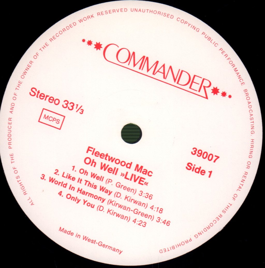 Fleetwood Mac - Oh Well Live - Lp