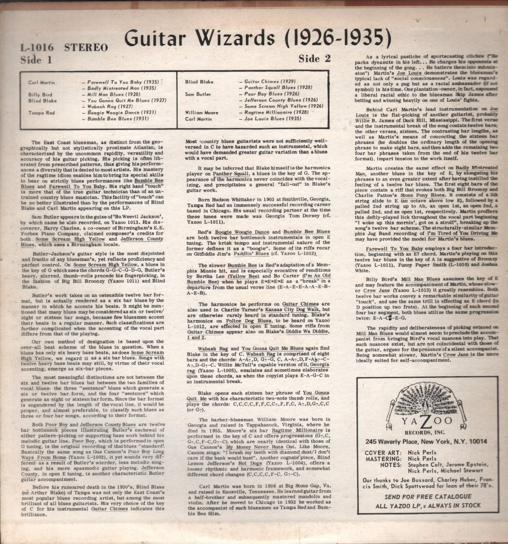 Various Artists - Guitar Wizards 1926 - 1935 - Lp