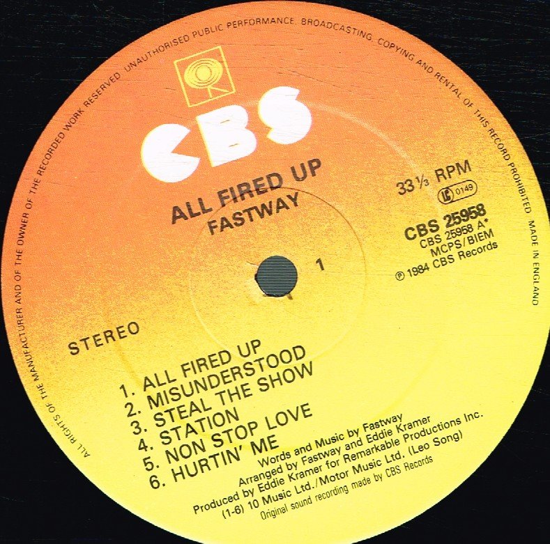 Fastway - All Fired Up - Lp