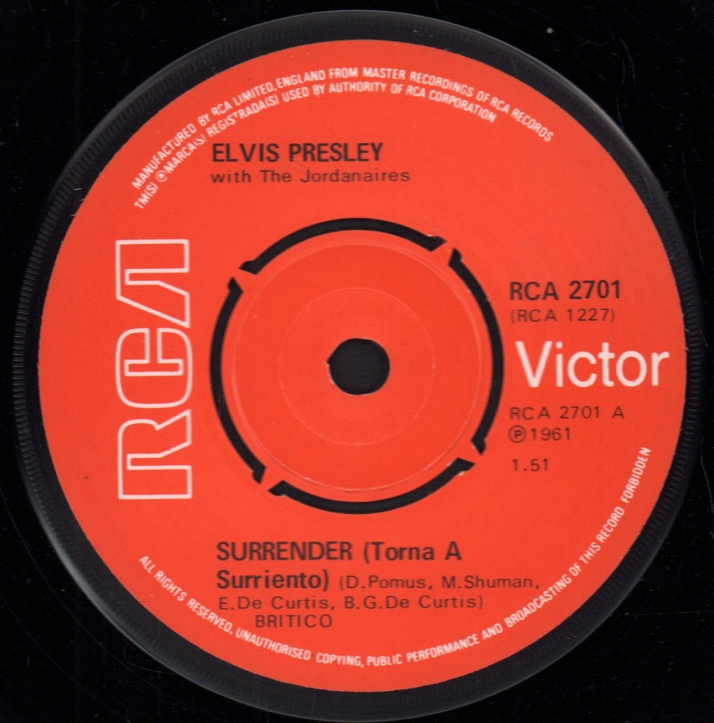 Elvis Presley - Surrender - 7 Inch